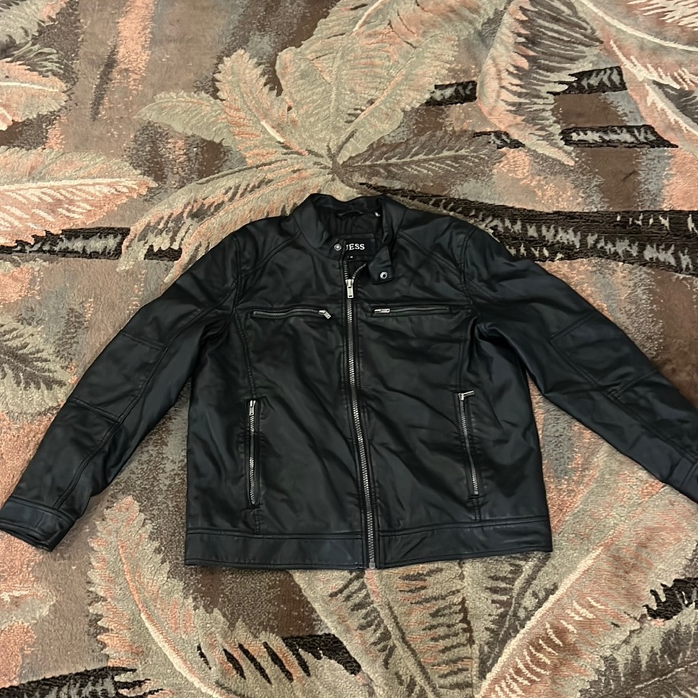 Guess black leather jacket